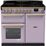 Rangemaster ESDL100DFPHTH/AB1 Estel Deluxe Heather / Antique Brass 100cm Dual Fuel Range Cooker - product image 1