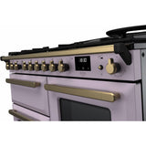 Rangemaster ESDLO110DFPHTH/AB1 Estel Deluxe Heather / Antique Brass 110cm Dual Fuel Range Cooker - product image 3