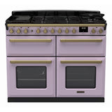 Rangemaster ESDLB110DFPHTH/AB1 Estel Deluxe Heather / Antique Brass 110cm Dual Fuel Range Cooker - product image 1