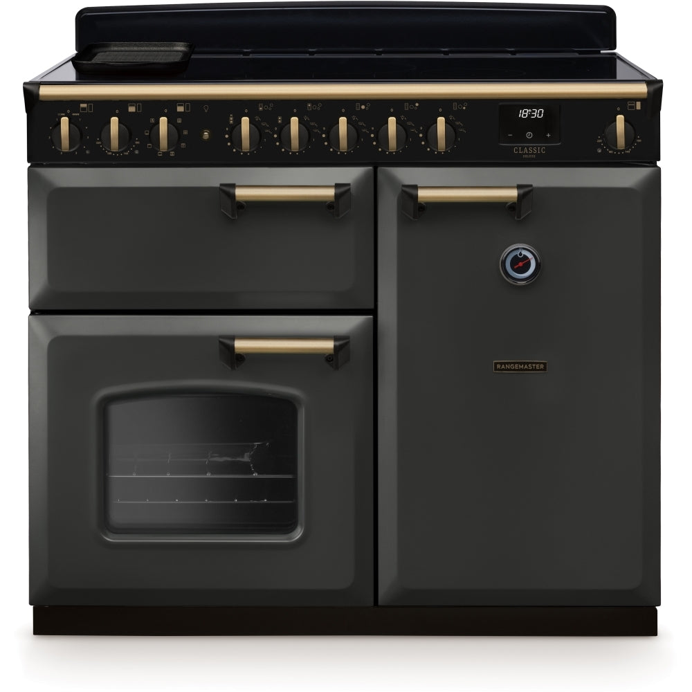 Rangemaster CLDL100EIPSLT/AB1 Classic Deluxe Slate / Antique Brass 100cm Induction Range Cooker - product image 1