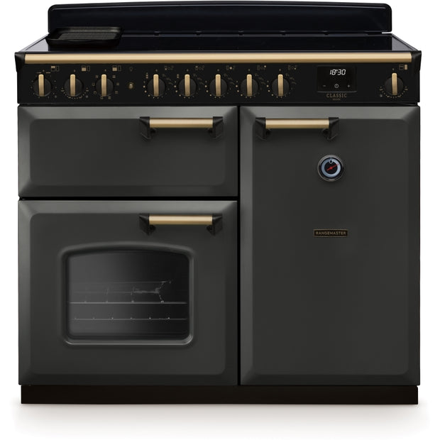 Rangemaster CLDL100EIPSLT/AB1 Classic Deluxe Slate / Antique Brass 100cm Induction Range Cooker - product image 1