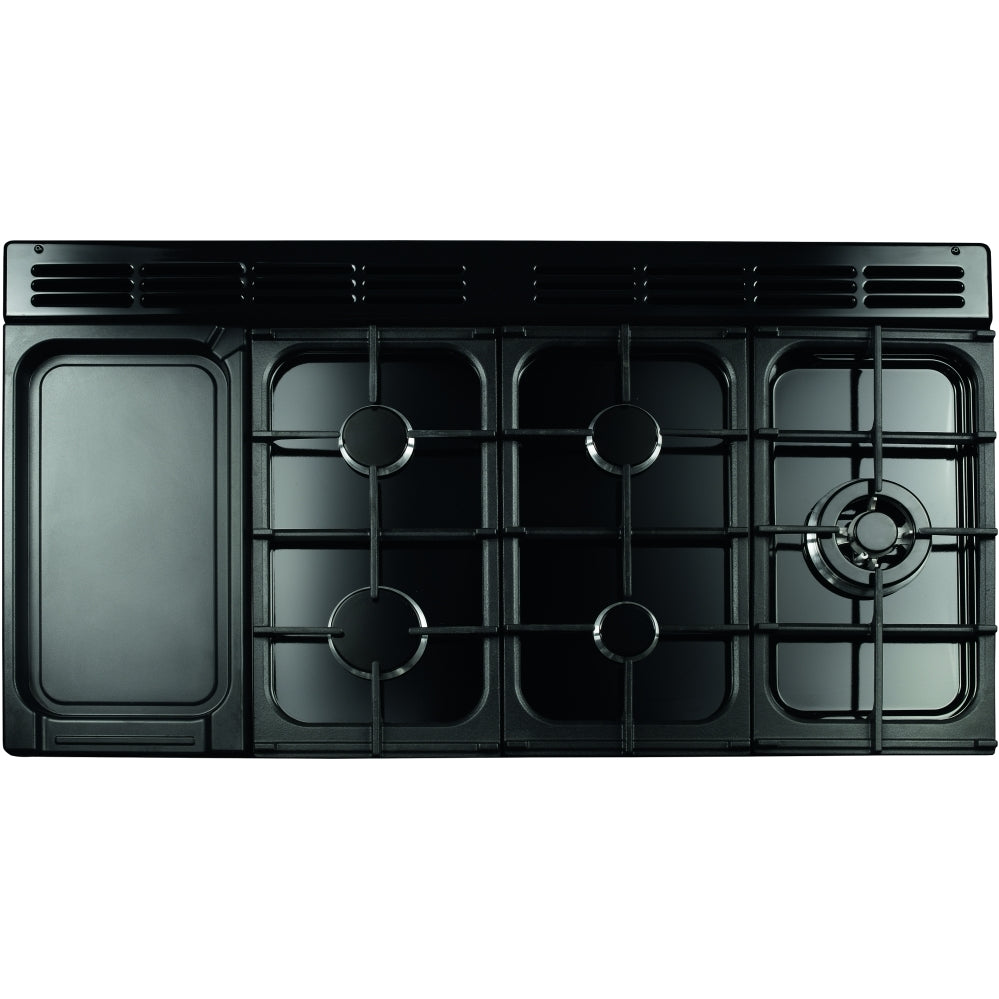 Rangemaster CLDLO110DFPCBL/AB1 Classic Deluxe Charcoal Black / Antique Brass 110cm Dual Fuel Range Cooker - product image 4