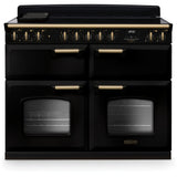Rangemaster CLDLB110EIPGBL/AB1 Classic Deluxe Gloss Black / Antique Brass 110cm Induction Range Cooker - product image 1