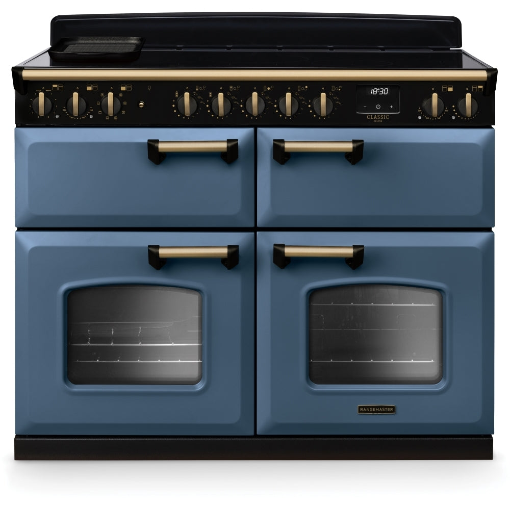 Rangemaster CLDLB110EIPSTB/AB1 Classic Deluxe Stone Blue / Antique Brass 110cm Induction Range Cooker - product image 1