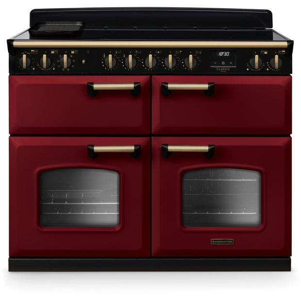 Rangemaster CLDLB110EIPBOR/AB1 Classic Deluxe Bordeaux / Antique Brass 110cm Induction Range Cooker - product image 1