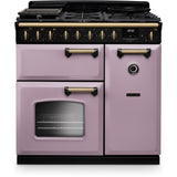 Rangemaster CLDL90DFPHTH/AB1 Classic Deluxe Heather / Antique Brass 90cm Dual Fuel Range Cooker - product image 1