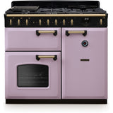 Rangemaster CLDL100DFPHTH/AB1 Classic Deluxe Heather / Antique Brass 100cm Dual Fuel Range Cooker - product image 1