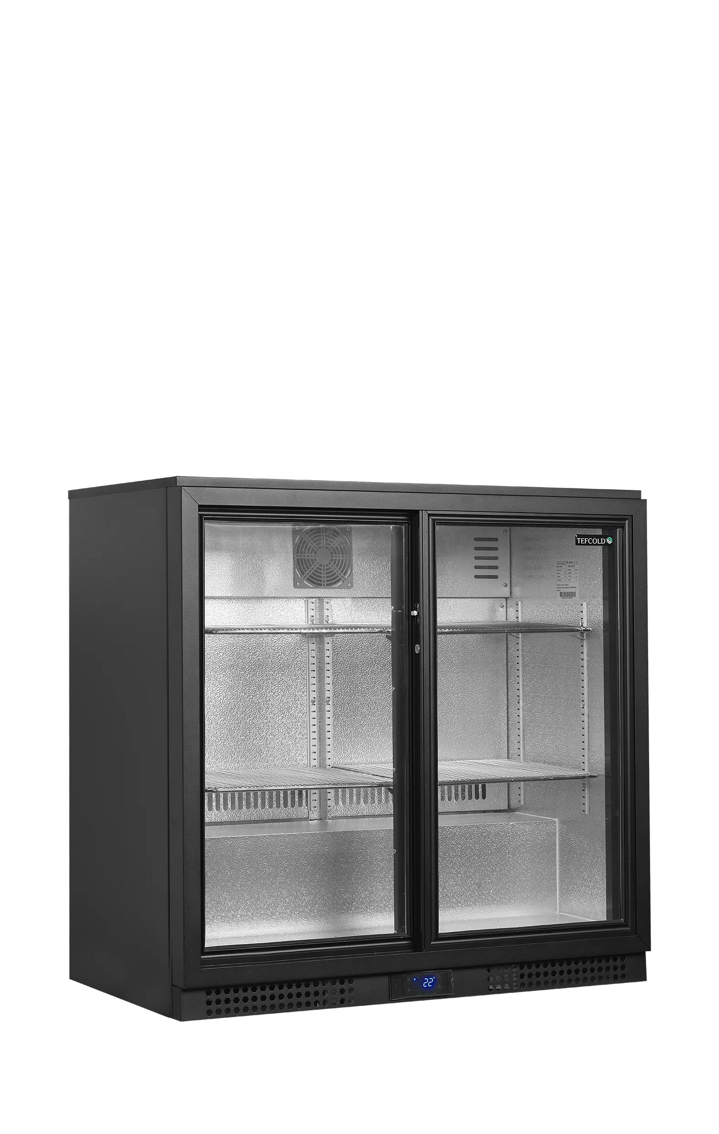 Tefcold Back Bar Cooler BA21S - 188L Double Sliding Door Bottle Cooler