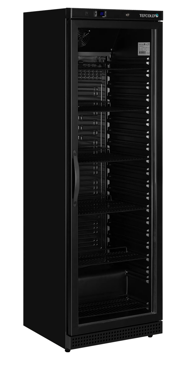 BLACK Glass Door Merchandiser – 400L Refrigerator UR400G