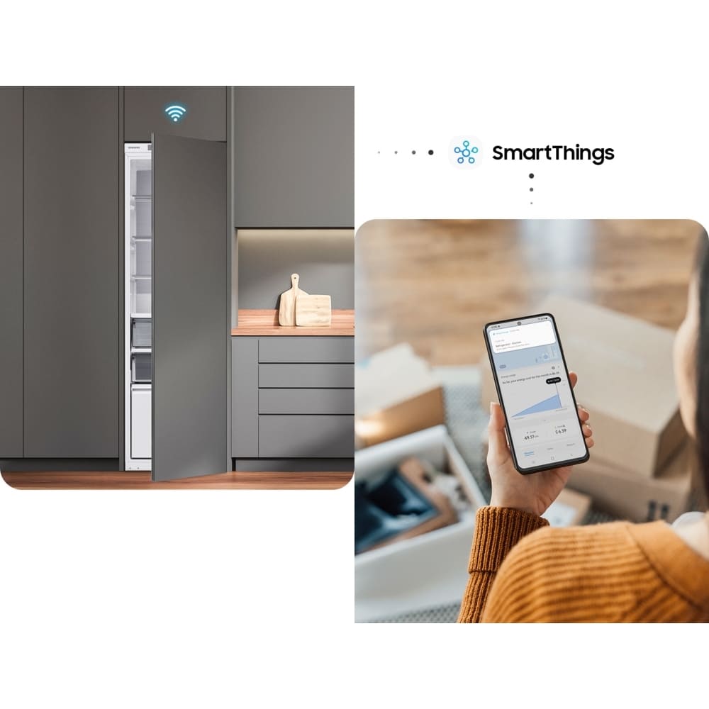 218L Built-In Integrated Freezer& Larder Fridge Pack, White - Samsung - London Houseware - 11
