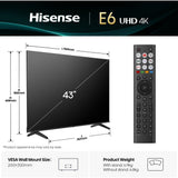 Hisense 43E6QTUK 43" LED Smart Television - product image 4