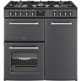 90cm Dual Fuel Belling Range Cooker, Grey, A Rated - RCA FARMHOUSE 90DF - London Houseware - 1