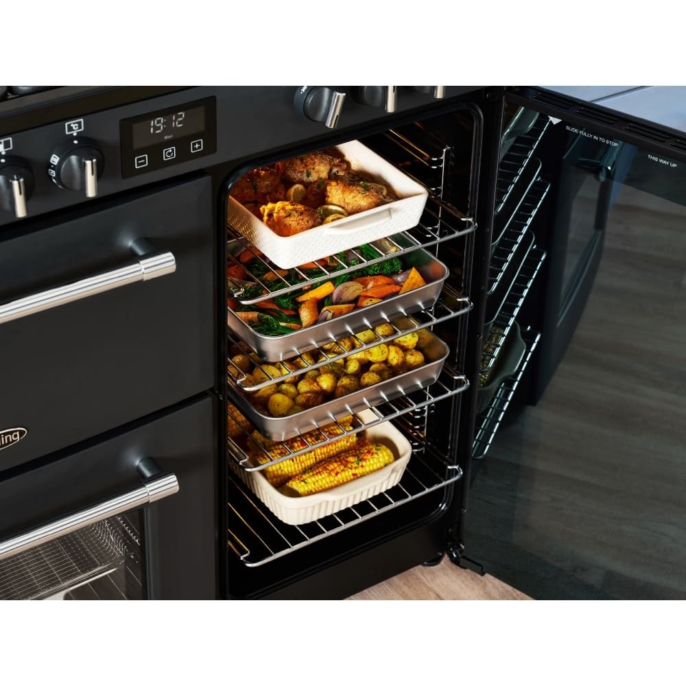 90cm Dual Fuel Belling Range Cooker, Black - Farmhouse 90DF - London Houseware - 13