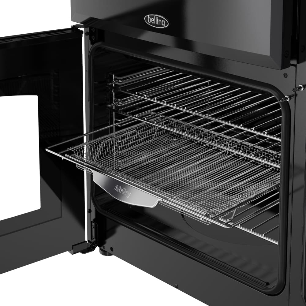 90cm Dual Fuel Belling Range Cooker, Black - Farmhouse 90DF - London Houseware - 2