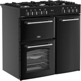 90cm Dual Fuel Belling Range Cooker, Black - Farmhouse 90DF - London Houseware - 5