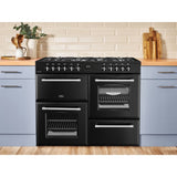 100cm Dual Fuel Belling Range Cooker, Black, A Rated - Farmhouse 100DF - London Houseware - 10