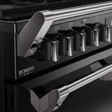 90cm Dual Fuel Stoves Range Cooker, Black, A Rated - DX RCA RICH 90DF BLK - London Houseware - 6