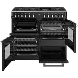 100cm Dual Fuel Stoves Range Cooker, Black, A Rated - DX RCA RICH 100DF BLK - London Houseware - 3