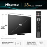 Hisense 55U8QTUK 55" ULED Mini LED Smart Television - product image 2