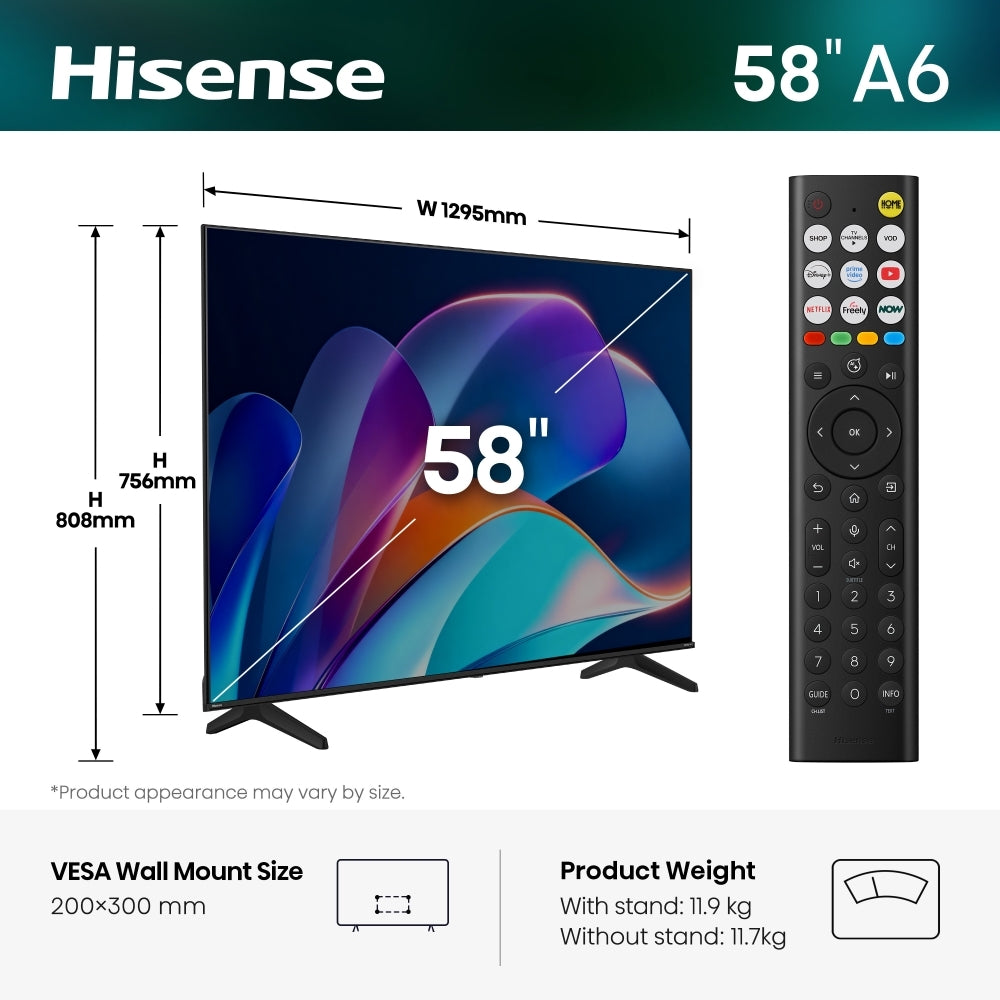 Hisense 58A6STUK 58" DLED Smart Television - product image 2