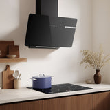 CIARRA 60cm Black Angled Cooker Hood Touch Control CBCB6765B-OW