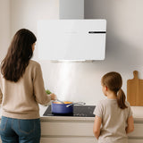 CIARRA 60cm White Angled Cooker Hood Touch Control CBCS6765B-OW