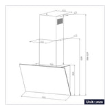 CIARRA 60cm White Angled Cooker Hood Touch Control CBCS6765B-OW