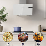 CIARRA 60cm White Angled Cooker Hood Touch Control CBCS6765B-OW