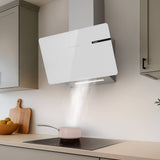 CIARRA 60cm White Angled Cooker Hood Touch Control CBCS6765B-OW