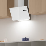 CIARRA 60cm White Angled Cooker Hood Touch Control CBCS6765B-OW