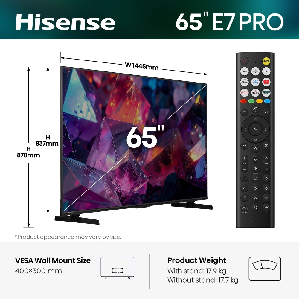 Hisense 65E7STUK PRO 65" QLED Smart Television - product image 2