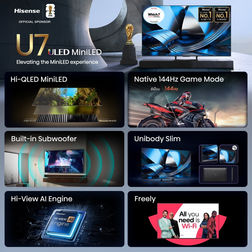 Hisense 65U7STUK 65" ULED Mini LED Smart Television - product image 3