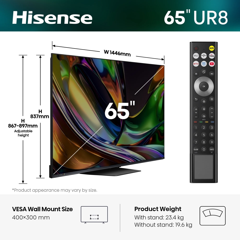 Hisense 65UR8STUK 65" Mini RGB Smart Television - product image 2