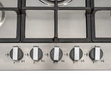 SIA 60cm Black Built In Double Oven And Stainless Steel 70cm 5 Burner Gas Hob - London Houseware - 2