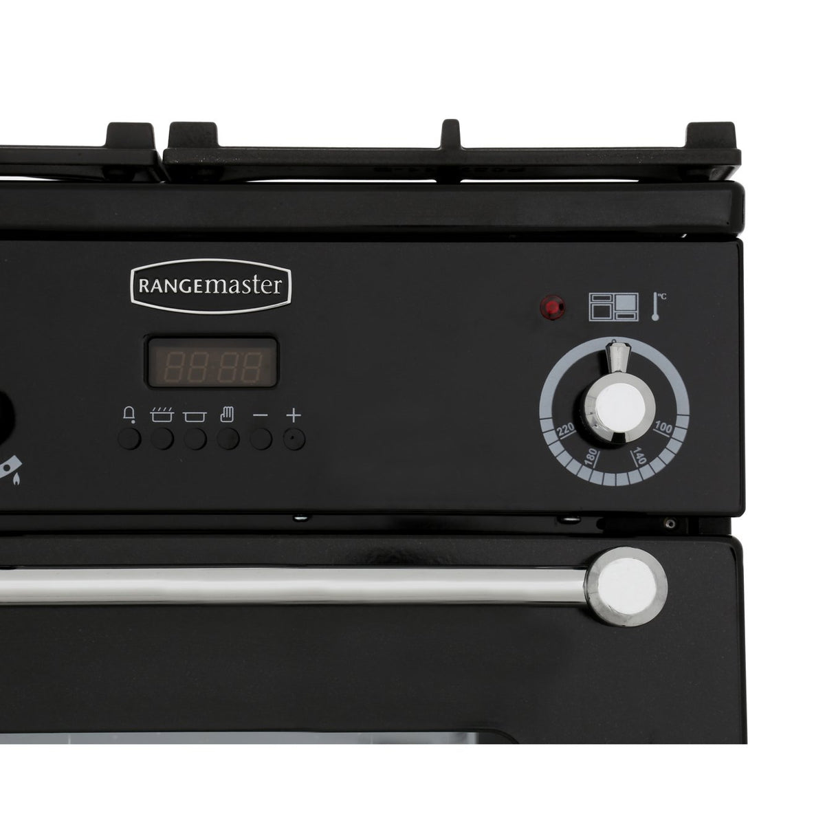 Rangemaster KCH110DFFBL/C Kitchener Black / Chrome 110cm Dual Fuel Range Cooker - product image 11
