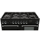 Rangemaster KCH110DFFBL/C Kitchener Black / Chrome 110cm Dual Fuel Range Cooker - product image 12