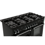 Rangemaster KCH110DFFBL/C Kitchener Black / Chrome 110cm Dual Fuel Range Cooker - product image 13