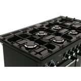 Rangemaster KCH110DFFBL/C Kitchener Black / Chrome 110cm Dual Fuel Range Cooker - product image 14