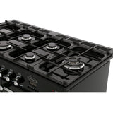 Rangemaster KCH110DFFBL/C Kitchener Black / Chrome 110cm Dual Fuel Range Cooker - product image 15