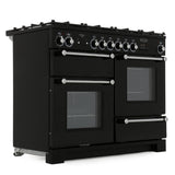 Rangemaster KCH110DFFBL/C Kitchener Black / Chrome 110cm Dual Fuel Range Cooker - product image 3