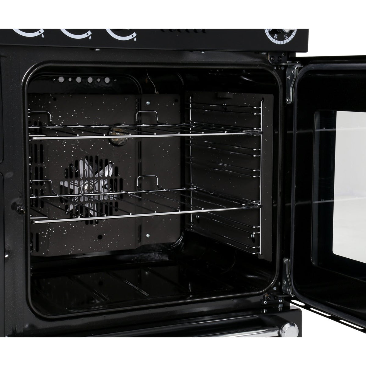 Rangemaster KCH110DFFBL/C Kitchener Black / Chrome 110cm Dual Fuel Range Cooker - product image 7