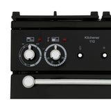 Rangemaster KCH110DFFBL/C Kitchener Black / Chrome 110cm Dual Fuel Range Cooker - product image 9