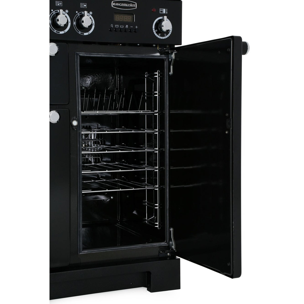 Rangemaster KCH90ECBL/C Kitchener Black / Chrome 90cm Ceramic Range Cooker - product image 6