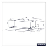 CIARRA 60cm Telescopic Cooker Hood Black CBCB6906D-OW
