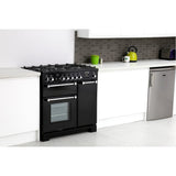 Rangemaster KCH90DFFBL/C Kitchener Black / Chrome 90cm Dual Fuel Range Cooker - product image 2