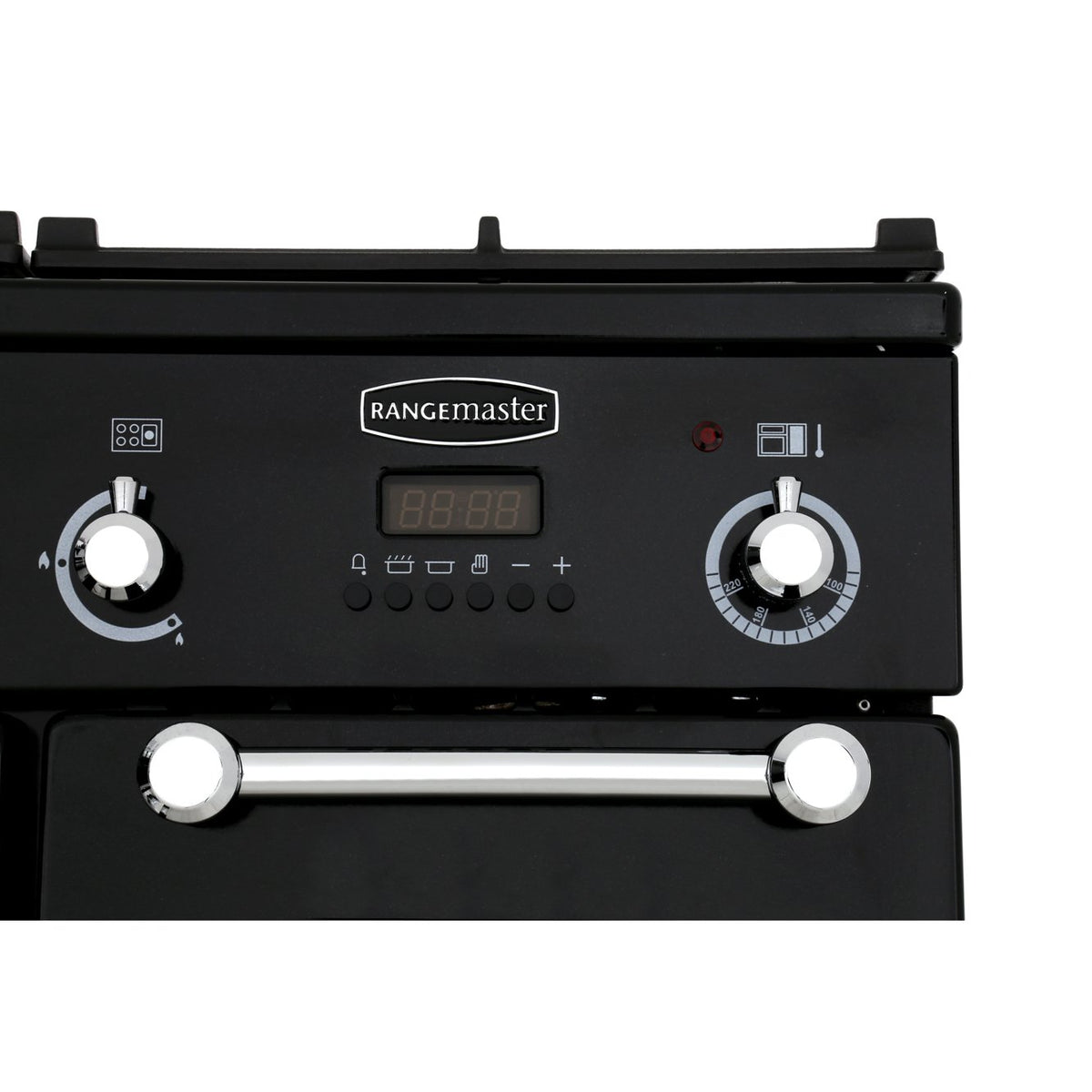 Rangemaster KCH90DFFBL/C Kitchener Black / Chrome 90cm Dual Fuel Range Cooker - product image 11