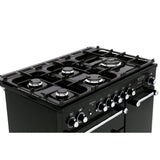 Rangemaster KCH90DFFBL/C Kitchener Black / Chrome 90cm Dual Fuel Range Cooker - product image 13