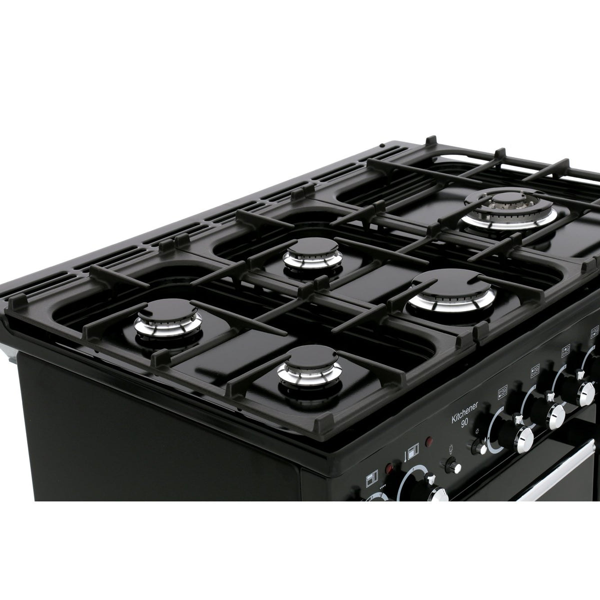 Rangemaster KCH90DFFBL/C Kitchener Black / Chrome 90cm Dual Fuel Range Cooker - product image 14