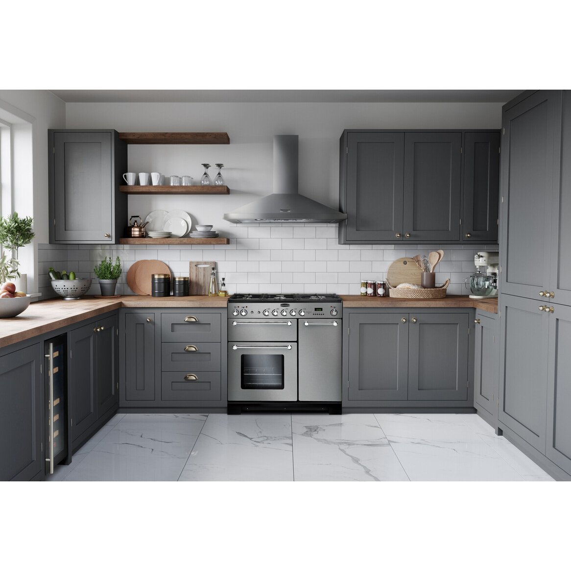 Rangemaster KCH90DFFBL/C Kitchener Black / Chrome 90cm Dual Fuel Range Cooker - product image 18