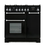 Rangemaster KCH90DFFBL/C Kitchener Black / Chrome 90cm Dual Fuel Range Cooker - product image 3